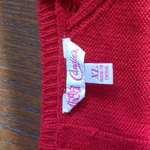 Candies Red Acrylic tunic style sweater - Picture 9 of 13